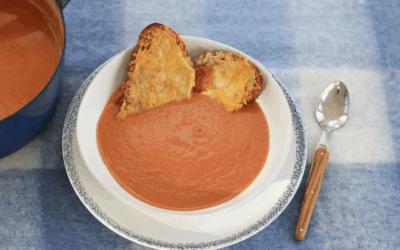 High Protein & Fiber Tomato Soup with Grilled Cheese Toasties!